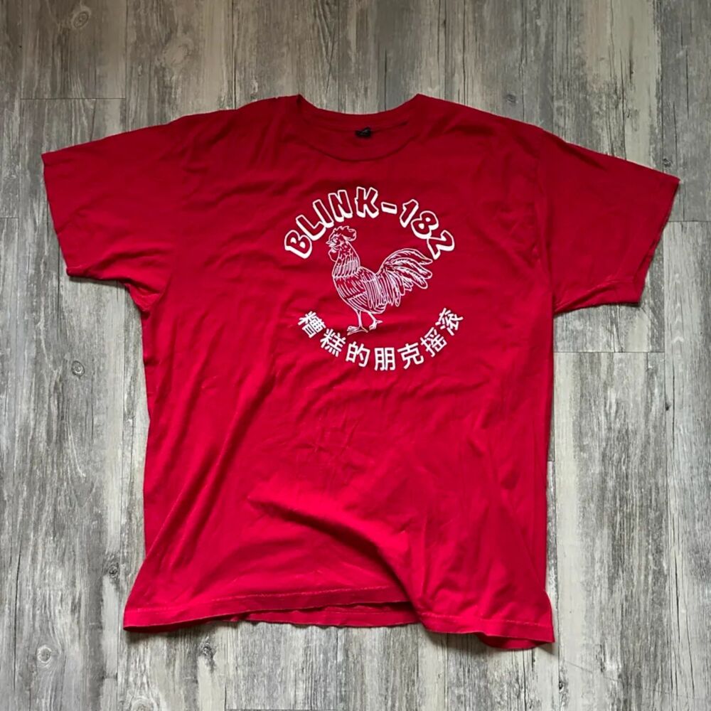 Vintage Blink-182 Sriracha Try Our Spicy C**k Sauce Band T-Shirt Size XL